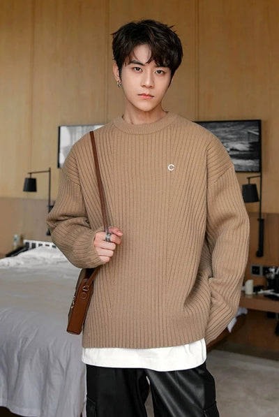 Chuan Mini Metal Textured Lines Sweater-korean-fashion-Sweater-Chuan's Closet-OH Garments