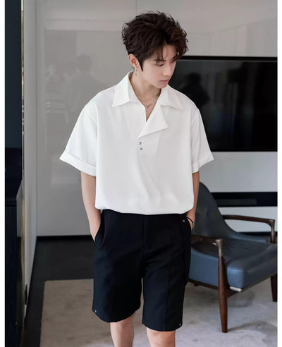 Chuan Mini Two-Buttons Clean Fit Polo-korean-fashion-T-Shirt-Chuan's Closet-OH Garments