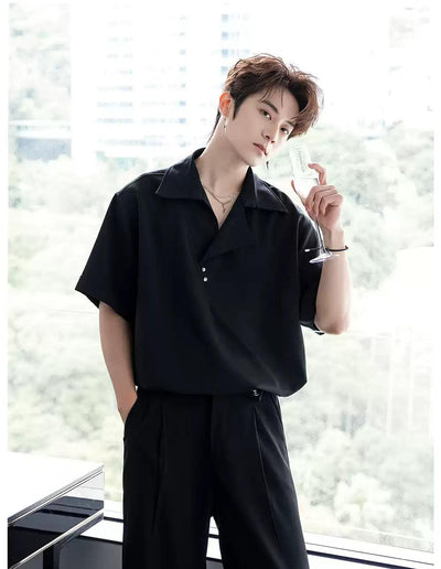 Chuan Mini Two-Buttons Clean Fit Polo-korean-fashion-T-Shirt-Chuan's Closet-OH Garments