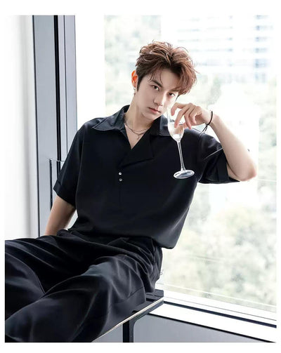 Chuan Mini Two-Buttons Clean Fit Polo-korean-fashion-T-Shirt-Chuan's Closet-OH Garments