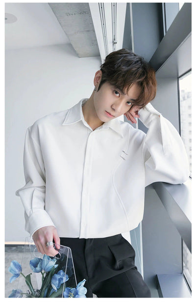 Chuan Minimal Detail Classic Shirt-korean-fashion-Shirt-Chuan's Closet-OH Garments