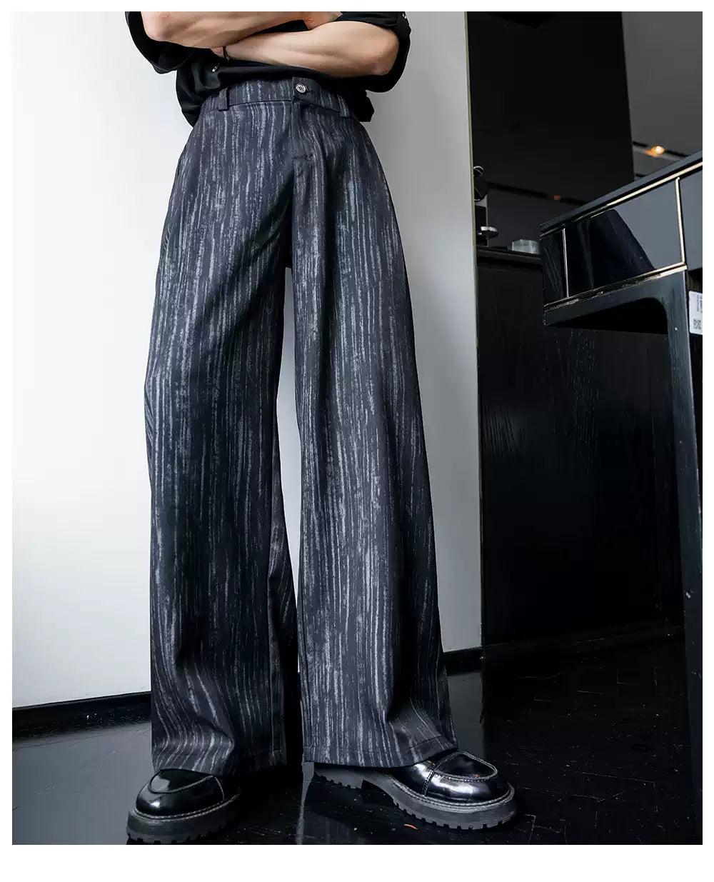 Chuan Painted Stripes Straight Trousers-korean-fashion-Trousers-Chuan's Closet-OH Garments