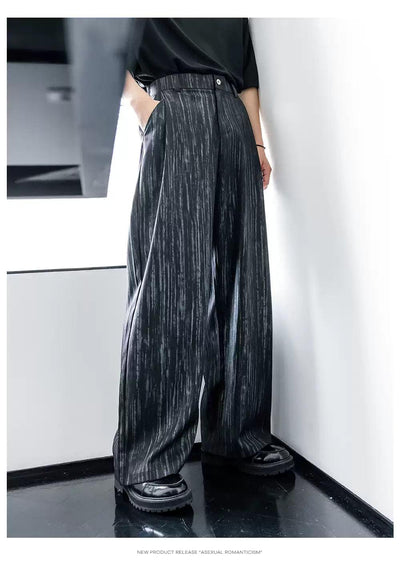 Chuan Painted Stripes Straight Trousers-korean-fashion-Trousers-Chuan's Closet-OH Garments