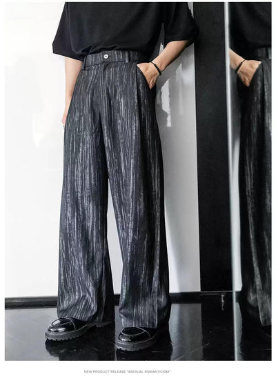 Chuan Painted Stripes Straight Trousers-korean-fashion-Trousers-Chuan's Closet-OH Garments