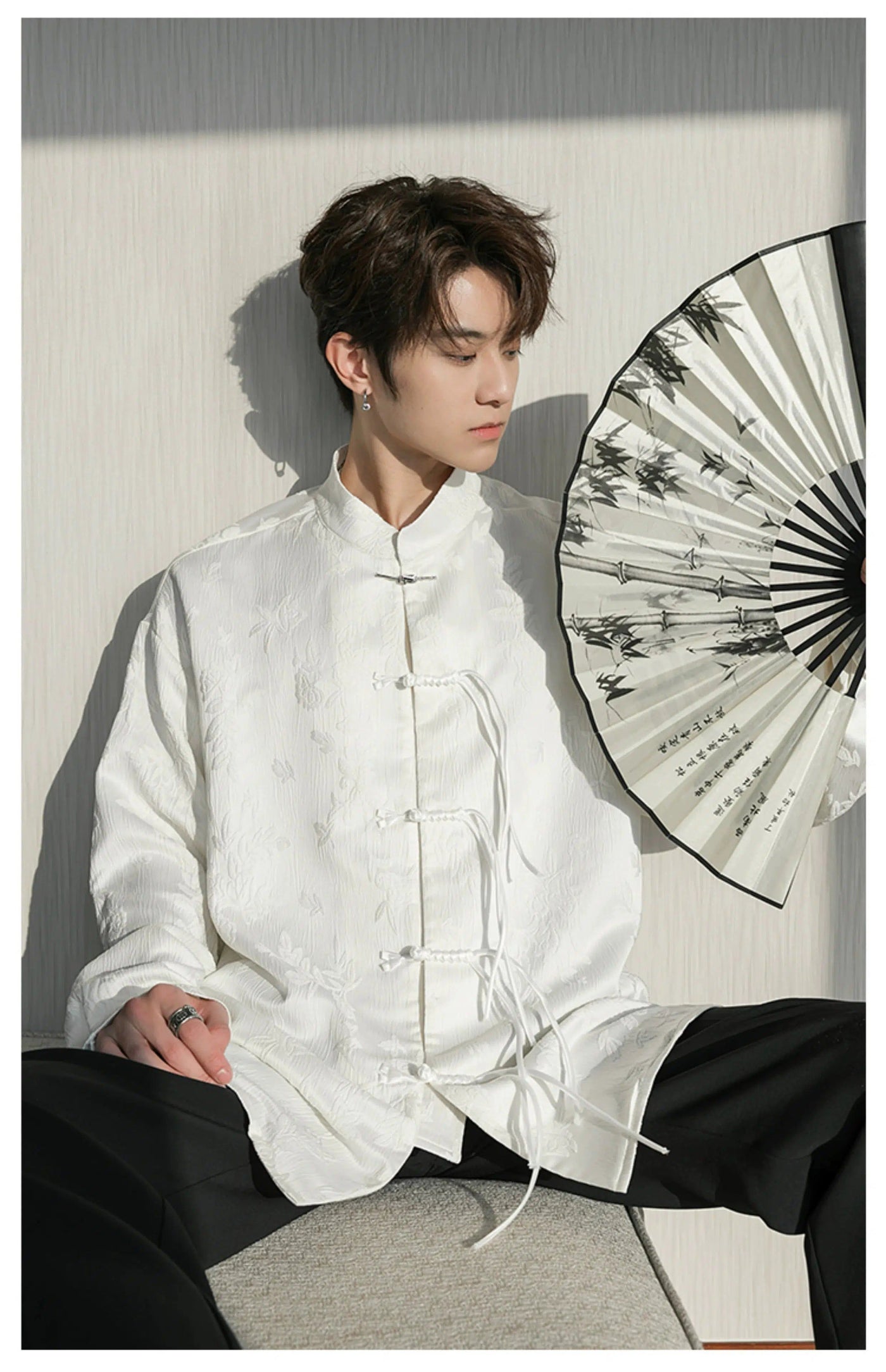 Chuan Patterned Traditional Shirt-korean-fashion-Shirt-Chuan's Closet-OH Garments