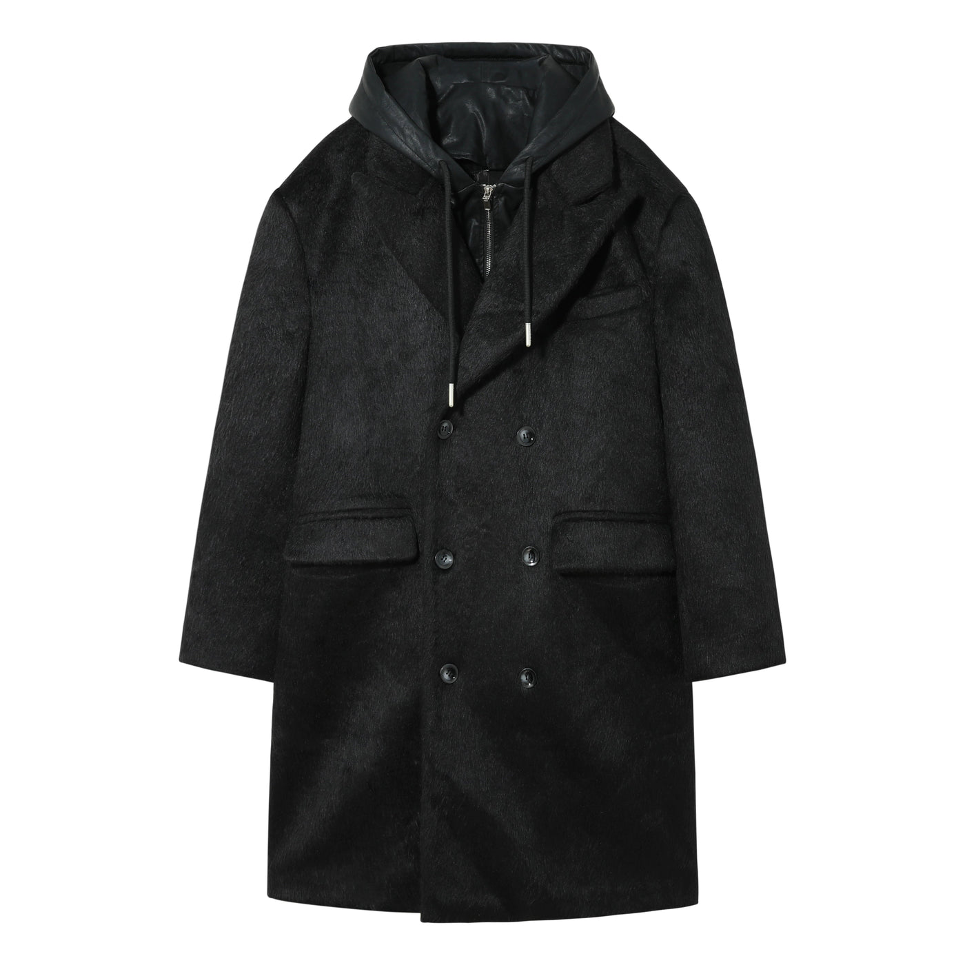 Chuan Peak Lapel Hooded Thick Long Coat-korean-fashion-Long Coat-Chuan's Closet-OH Garments
