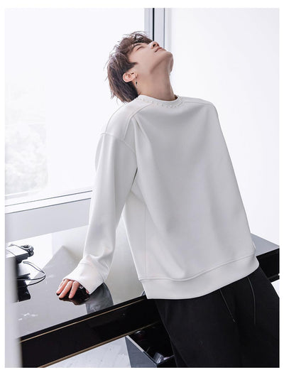 Chuan Pearled Neck Line Crewneck-korean-fashion-Crewneck-Chuan's Closet-OH Garments