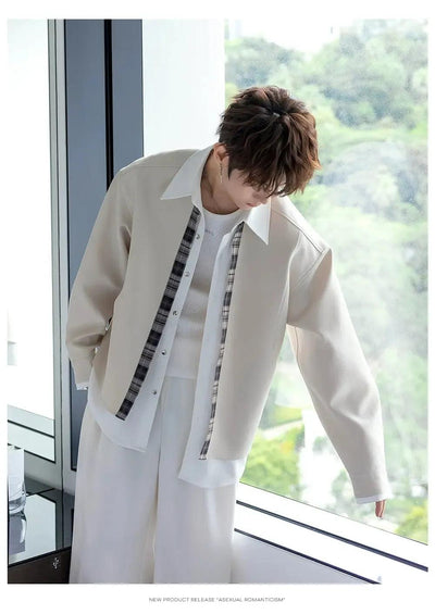 Chuan Plaid Lining Layered Shirt-korean-fashion-Shirt-Chuan's Closet-OH Garments