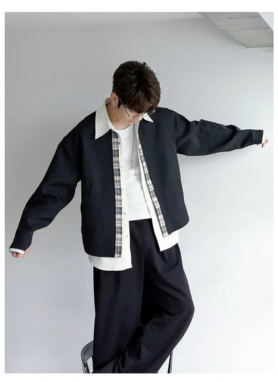 Chuan Plaid Lining Layered Shirt-korean-fashion-Shirt-Chuan's Closet-OH Garments