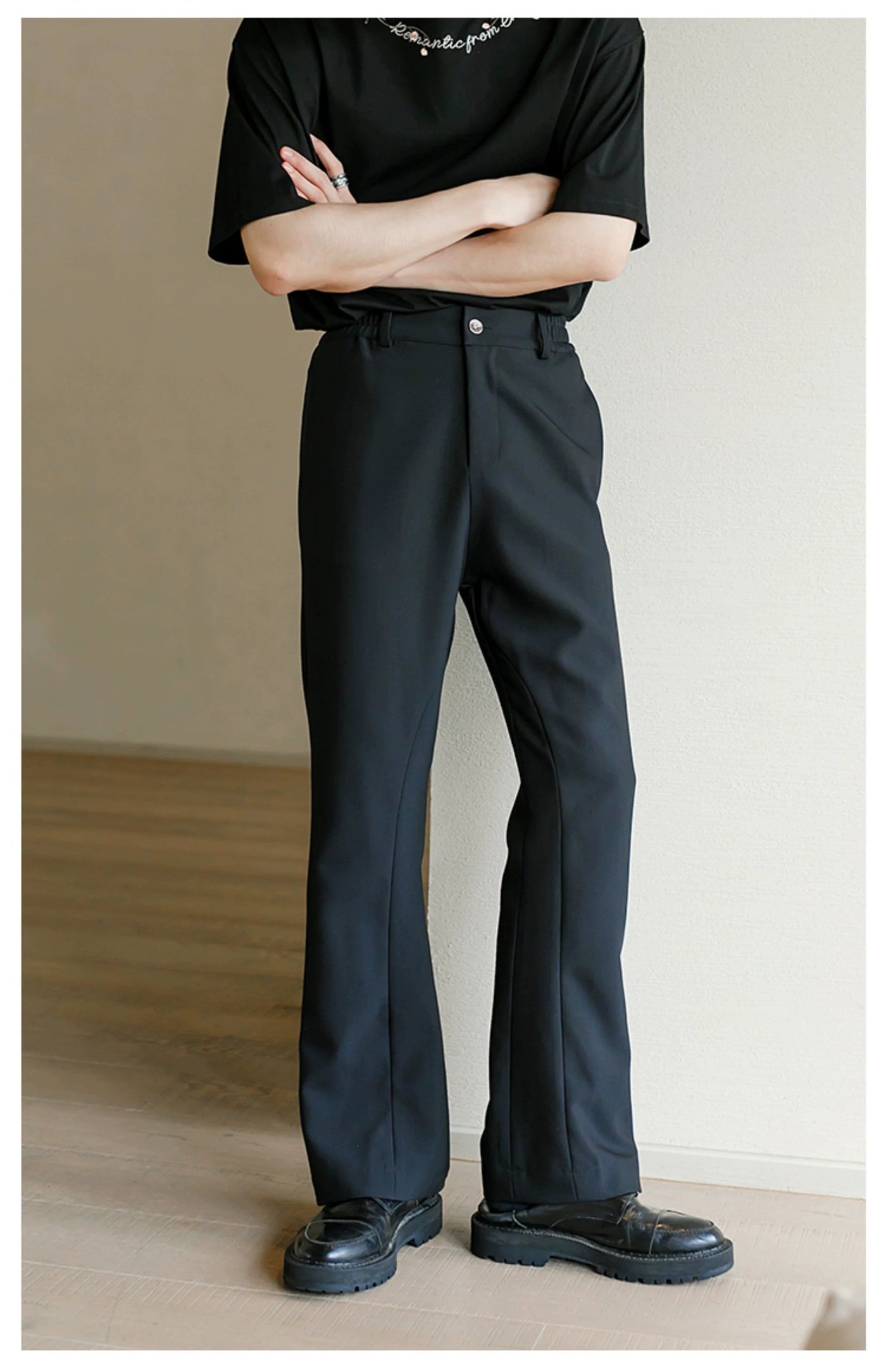 Chuan Plain Color Buttoned Pants-korean-fashion-Pants-Chuan's Closet-OH Garments