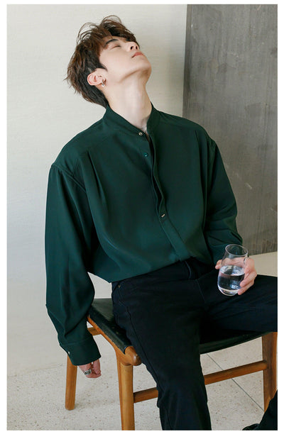Chuan Plain Smart Casual Shirt-korean-fashion-Shirt-Chuan's Closet-OH Garments