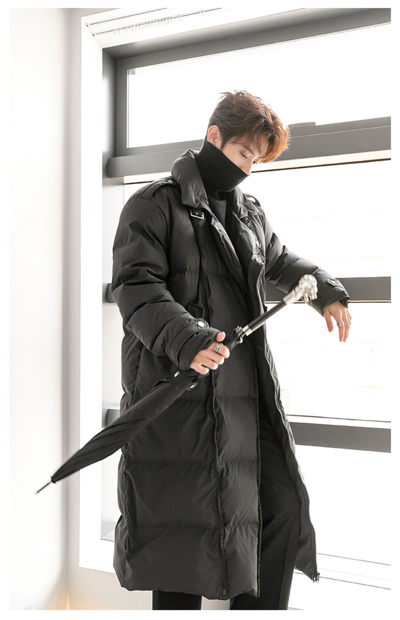 Chuan Quilted Zip Down Long Coat-korean-fashion-Long Coat-Chuan's Closet-OH Garments