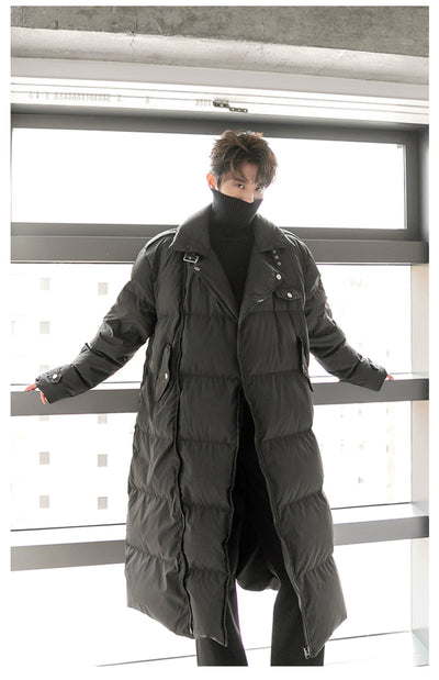 Chuan Quilted Zip Down Long Coat-korean-fashion-Long Coat-Chuan's Closet-OH Garments