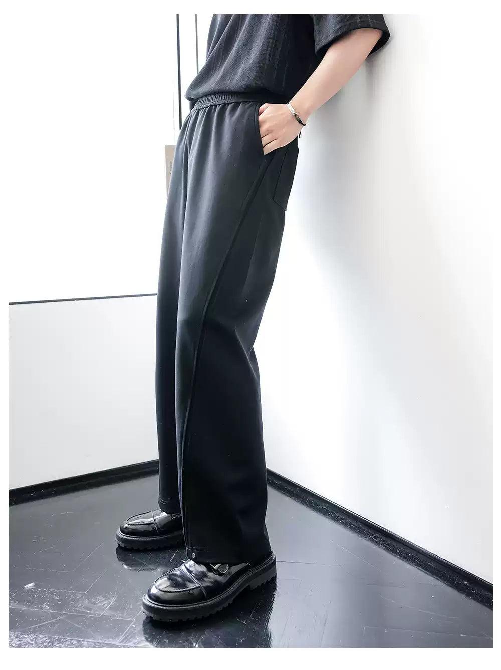 Chuan Side Pleated Pants-korean-fashion-Pants-Chuan's Closet-OH Garments