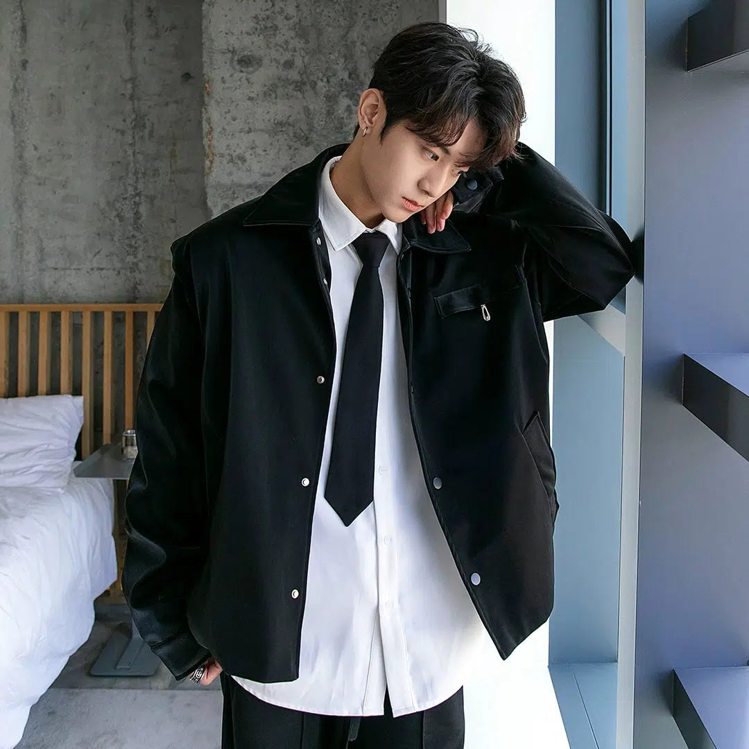 Chuan Sleek Collegiate Style Jacket-korean-fashion-Jacket-Chuan's Closet-OH Garments