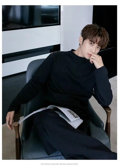 Chuan Solid Color L/S T-Shirt-korean-fashion-Jacket-Chuan's Closet-OH Garments