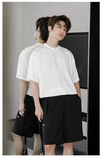 Chuan Solid Light Velvet T-Shirt-korean-fashion-T-Shirt-Chuan's Closet-OH Garments