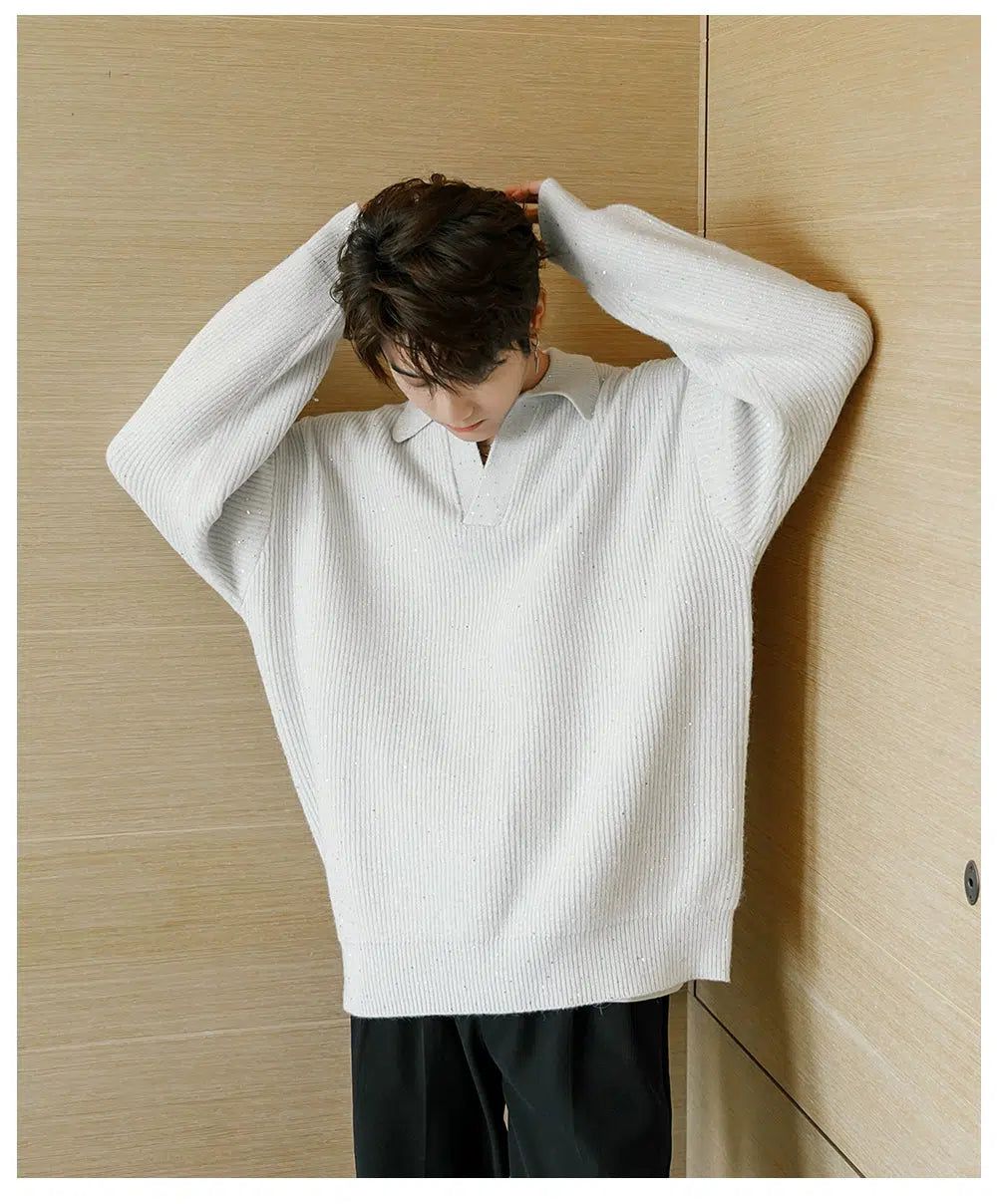 Chuan Starry Cozy Fit Knitted Polo-korean-fashion-Polo-Chuan's Closet-OH Garments