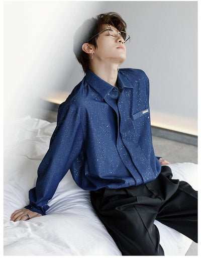 Chuan Starry Sky Pattern Shirt-korean-fashion-Shirt-Chuan's Closet-OH Garments