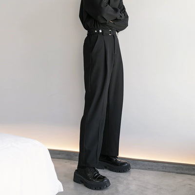 Chuan Straight Leg Pleated Pants-korean-fashion-Pants-Chuan's Closet-OH Garments