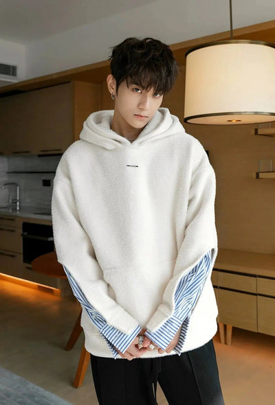 Chuan Striped Slit Hooded Sweater-korean-fashion-Sweater-Chuan's Closet-OH Garments