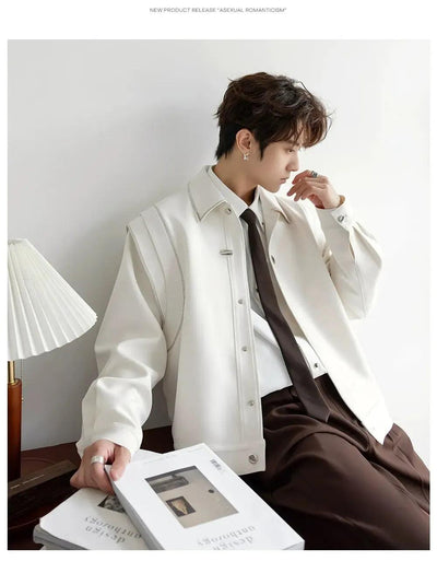 Chuan Structured Buttoned Jacket-korean-fashion-Jacket-Chuan's Closet-OH Garments