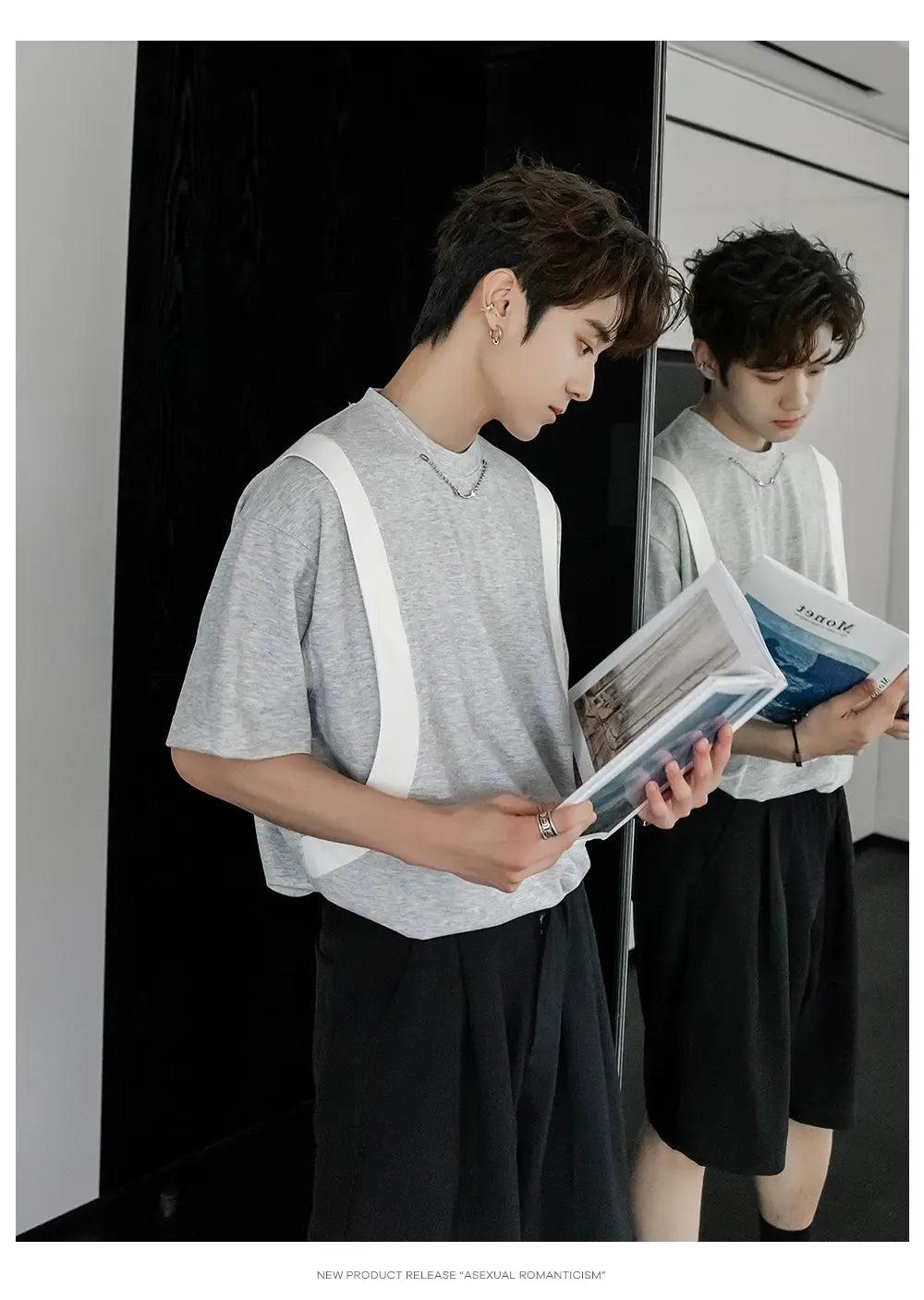 Chuan Structured Chain Detail T-Shirt-korean-fashion-T-Shirt-Chuan's Closet-OH Garments