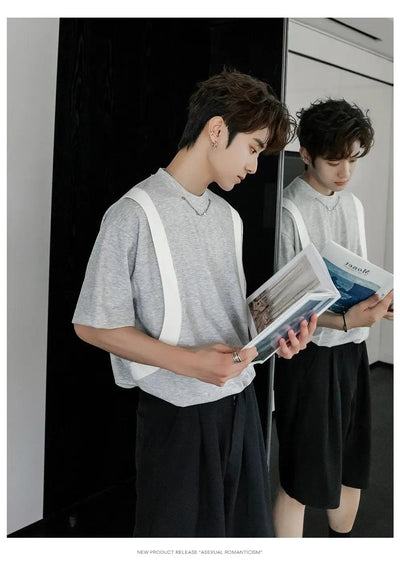 Chuan Structured Chain Detail T-Shirt-korean-fashion-T-Shirt-Chuan's Closet-OH Garments