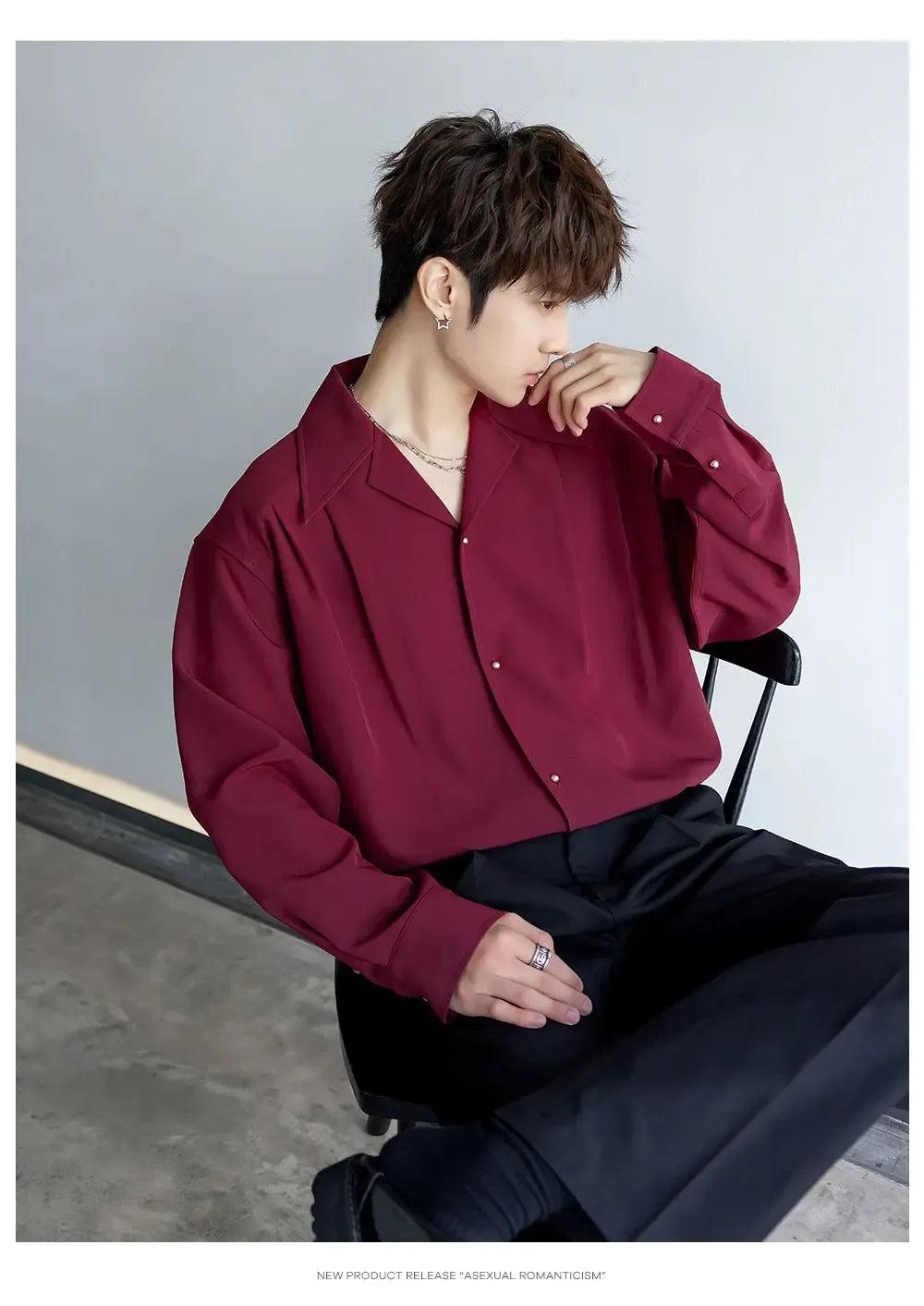 Chuan Structured Relaxed Flow Shirt-korean-fashion-Shirt-Chuan's Closet-OH Garments
