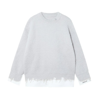 Chuan Textured Frayed Detail Sweater-korean-fashion-Sweater-Chuan's Closet-OH Garments