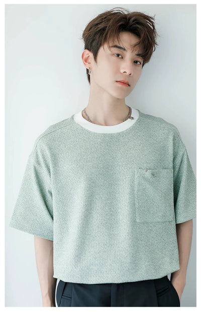 Chuan Textured Summer Clean T-Shirt-korean-fashion-T-Shirt-Chuan's Closet-OH Garments