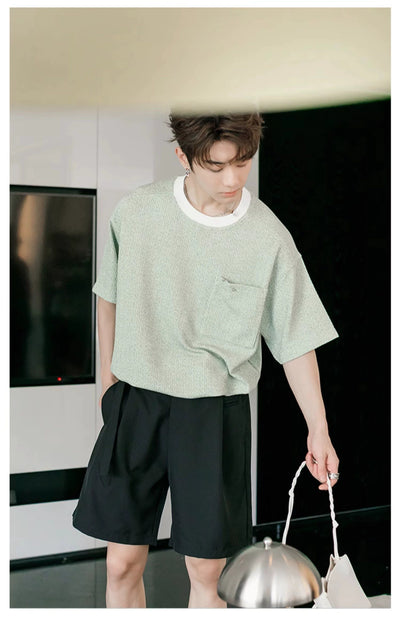 Chuan Textured Summer Clean T-Shirt-korean-fashion-T-Shirt-Chuan's Closet-OH Garments