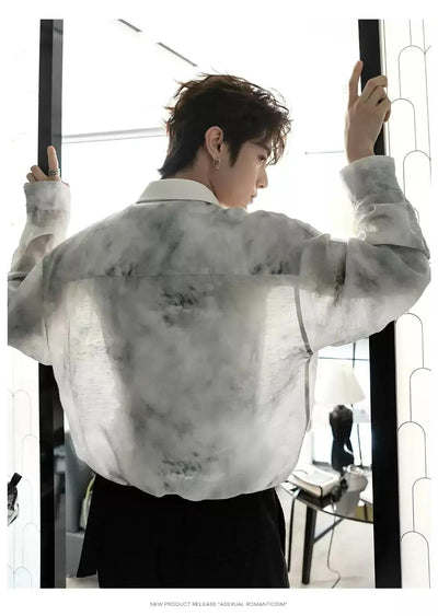 Chuan Thin Tie-Dyed Effect Shirt-korean-fashion-Shirt-Chuan's Closet-OH Garments