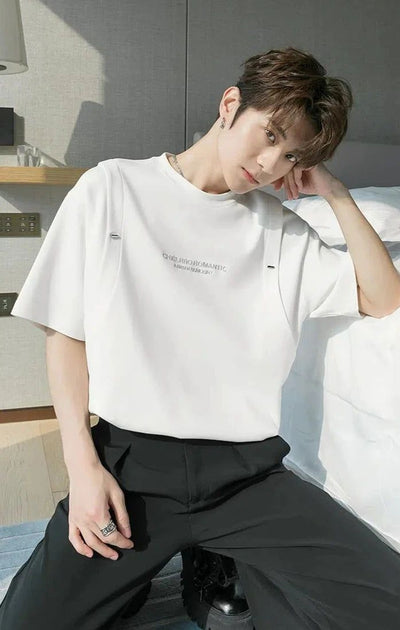 Chuan Vest Layer Effect T-Shirt-korean-fashion-T-Shirt-Chuan's Closet-OH Garments