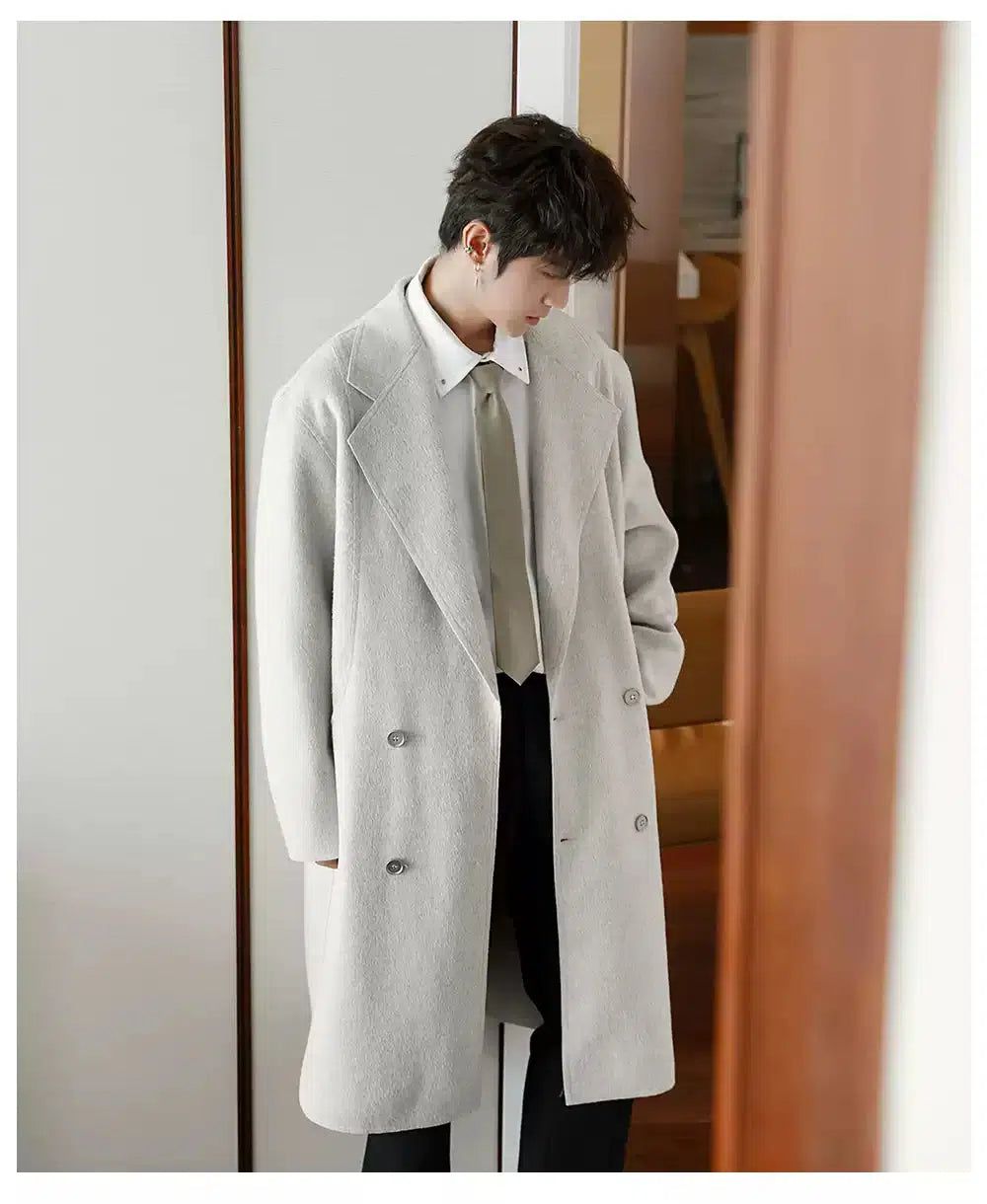 Chuan Woollen Double Breasted Overcoat-korean-fashion-Long Coat-Chuan's Closet-OH Garments