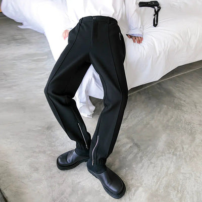 Chuan Zippered Ends Pleated Pants-korean-fashion-Pants-Chuan's Closet-OH Garments