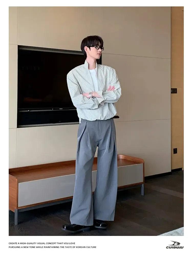 Cui A-line Pleated Scimitar Trousers-korean-fashion-Trousers-Cui's Closet-OH Garments