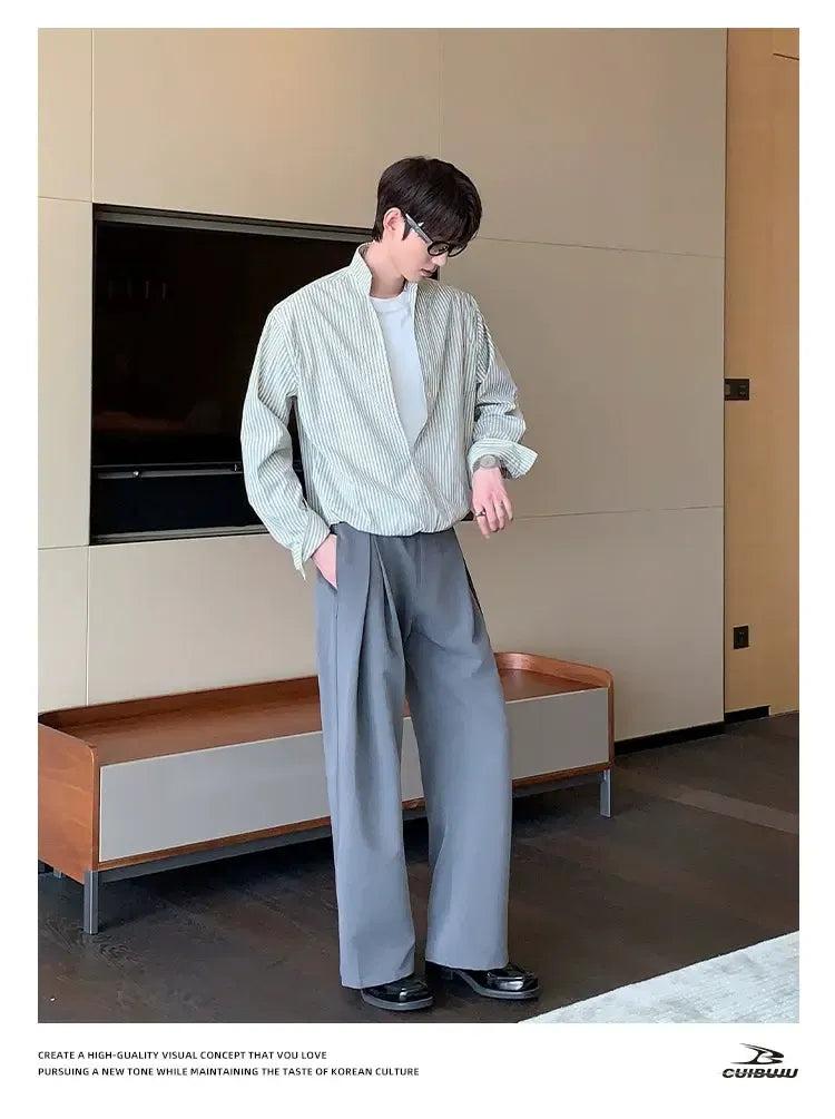 Cui A-line Pleated Scimitar Trousers-korean-fashion-Trousers-Cui's Closet-OH Garments