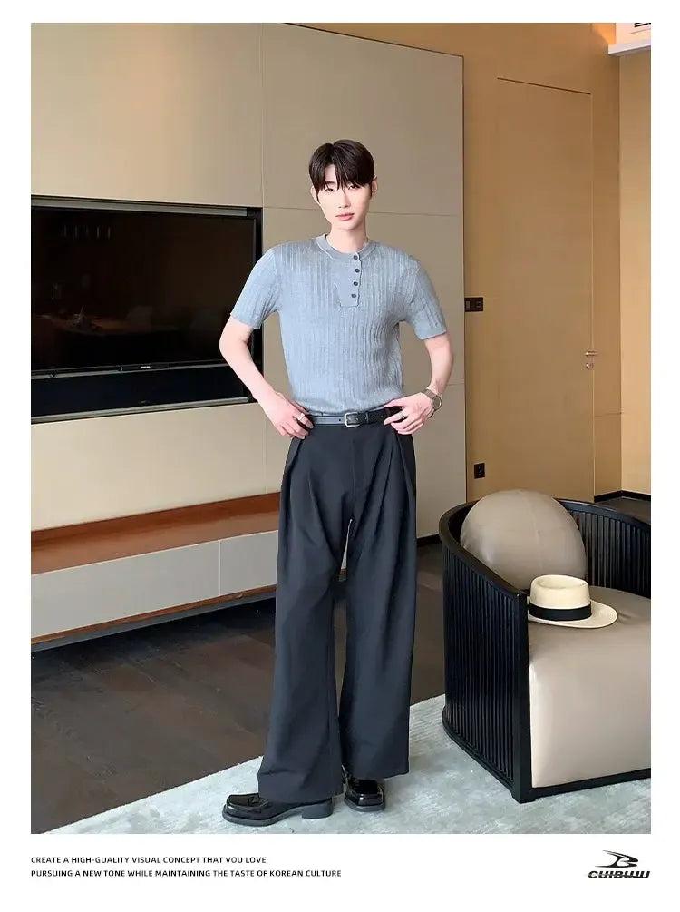 Cui A-line Pleated Scimitar Trousers-korean-fashion-Trousers-Cui's Closet-OH Garments