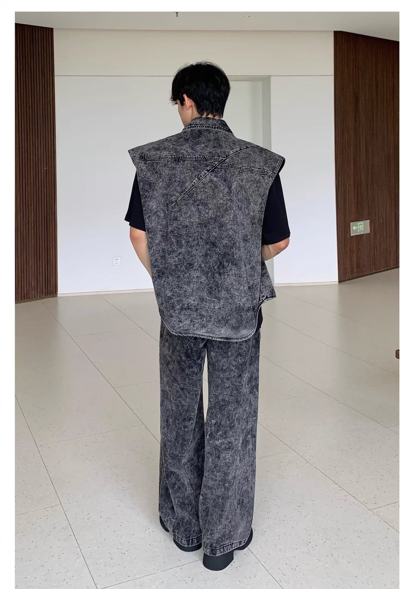 Cui Acid Wash Denim Vest & Jeans Set-korean-fashion-Clothing Set-Cui's Closet-OH Garments