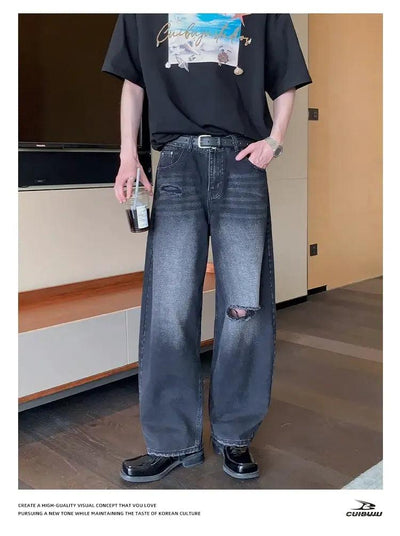 Cui Acid Washed & Ripped Jeans-korean-fashion-Jeans-Cui's Closet-OH Garments