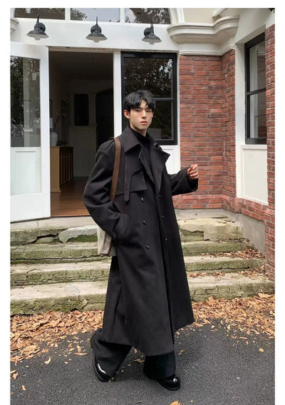 Cui Back Buttons Modern Long Coat-korean-fashion-Long Coat-Cui's Closet-OH Garments