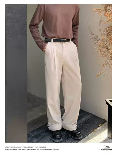 Cui Basic Rolled Hem Trousers-korean-fashion-Trousers-Cui's Closet-OH Garments