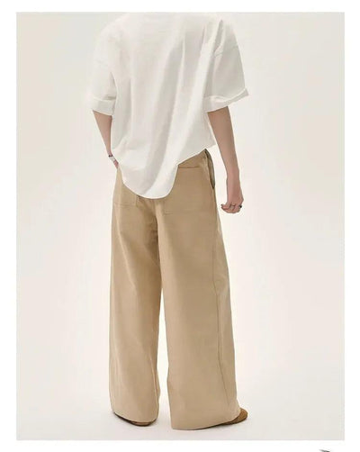 Cui Belt Buckle Wide Leg Trousers-korean-fashion-Trousers-Cui's Closet-OH Garments
