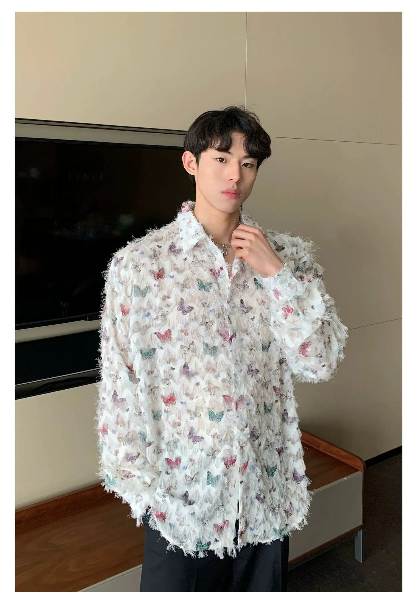 Cui Butterflies Mohair Shirt-korean-fashion-Shirt-Cui's Closet-OH Garments