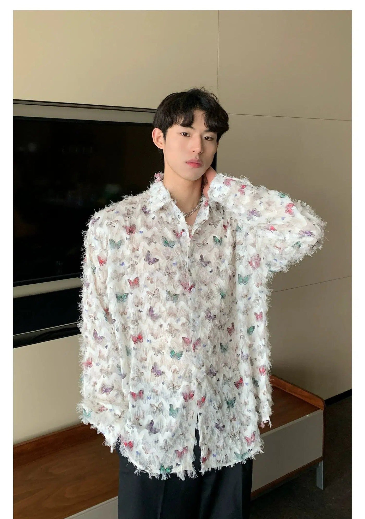 Cui Butterflies Mohair Shirt-korean-fashion-Shirt-Cui's Closet-OH Garments