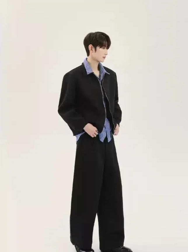 Cui Buttoned Casual Straight Leg Pants-korean-fashion-Pants-Cui's Closet-OH Garments