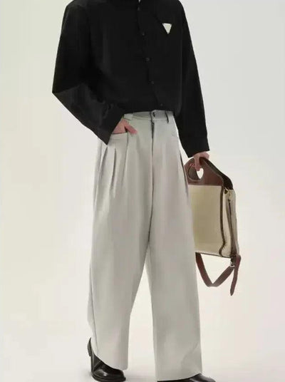 Cui Buttoned Detail Relaxed Trousers-korean-fashion-Trousers-Cui's Closet-OH Garments