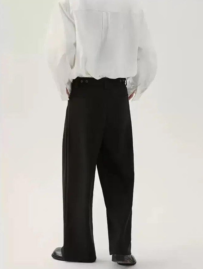 Cui Buttoned Detail Relaxed Trousers-korean-fashion-Trousers-Cui's Closet-OH Garments