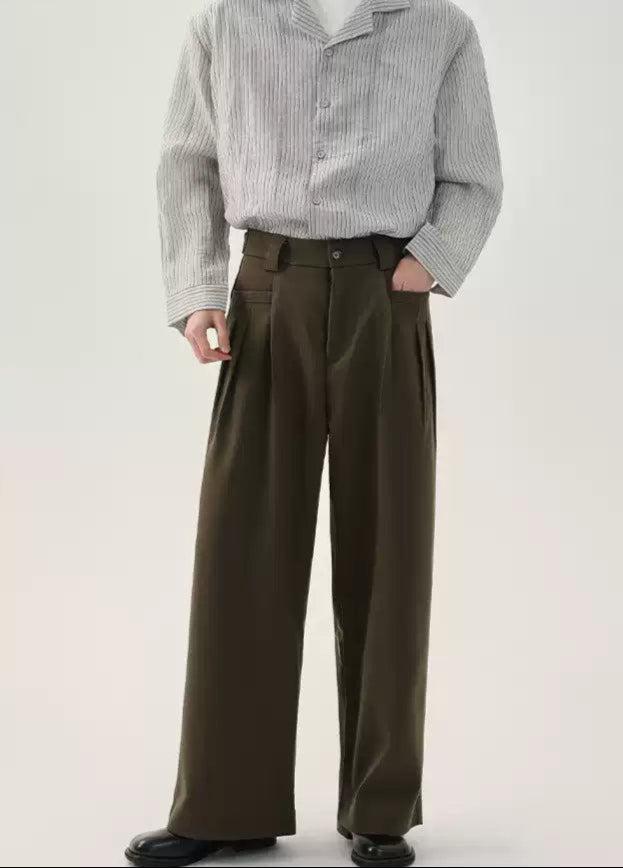 Cui Buttoned Detail Relaxed Trousers-korean-fashion-Trousers-Cui's Closet-OH Garments